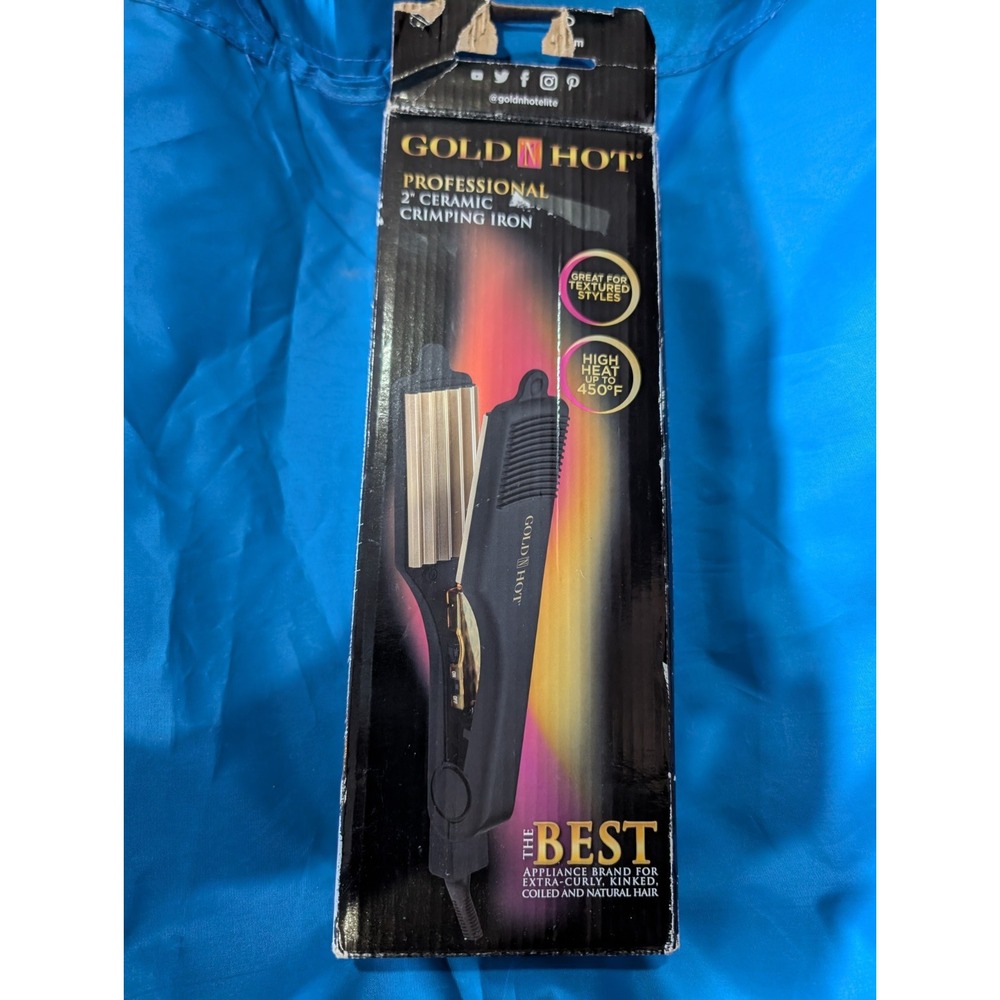 Gold 'N Hot 1" Professional Ceramic Micro‎ Crimping Iron  NEW